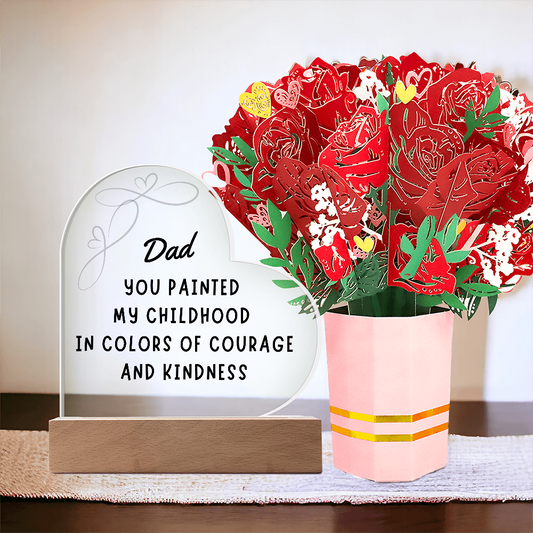 Painted in Courage & Kindness” – LED Acrylic Plaque for Dad