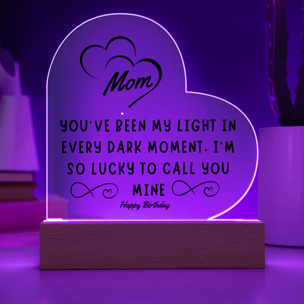 “My Guiding Light” – LED Acrylic Plaque for Mom's Birthday