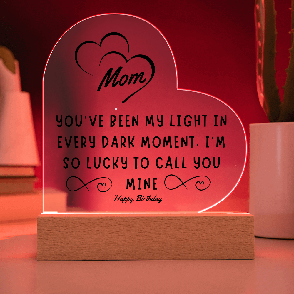 “My Guiding Light” – LED Acrylic Plaque for Mom's Birthday