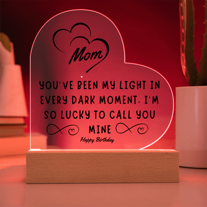“My Guiding Light” – LED Acrylic Plaque for Mom's Birthday