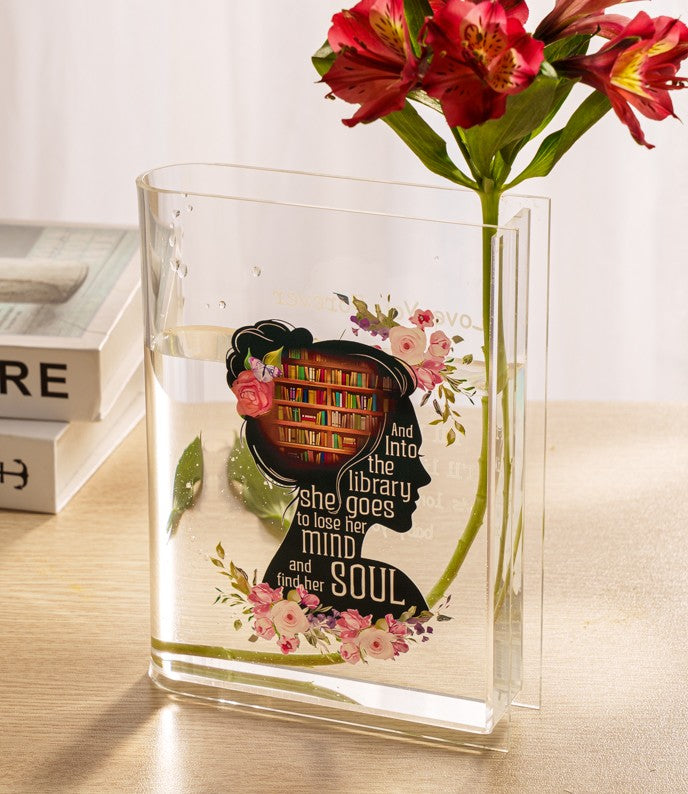 To My Daughter" Acrylic Book Vase – Custom Name Gift with A Forever Message for Your Daughter